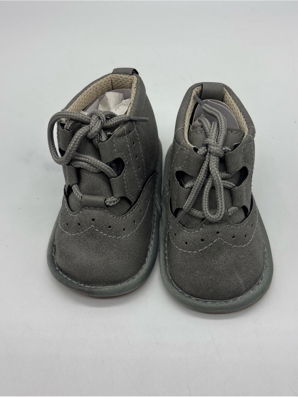 Ohsofy Infant Baby Oxford Walking Booties Shoes, Gray, Size 2